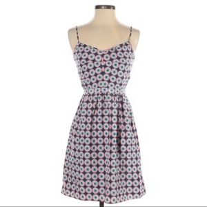 J. Crew sz 0 teal & orange floral fit & flare sleeveless v-neck short sundress